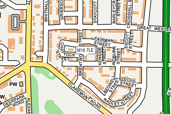 M16 7LE map - OS OpenMap – Local (Ordnance Survey)