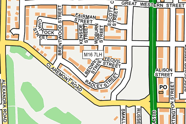 M16 7LH map - OS OpenMap – Local (Ordnance Survey)