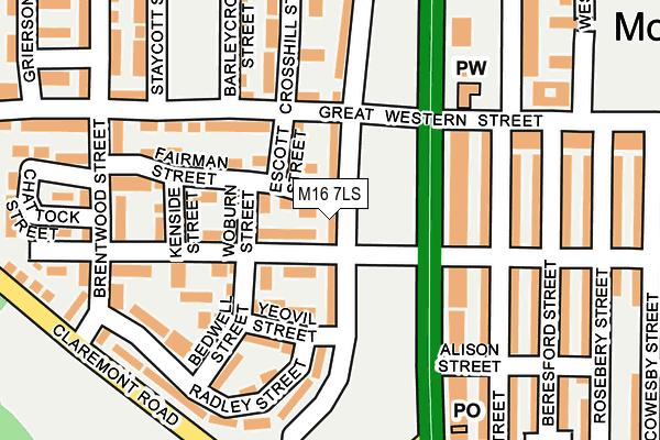 M16 7LS map - OS OpenMap – Local (Ordnance Survey)