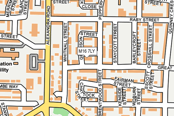 M16 7LY map - OS OpenMap – Local (Ordnance Survey)