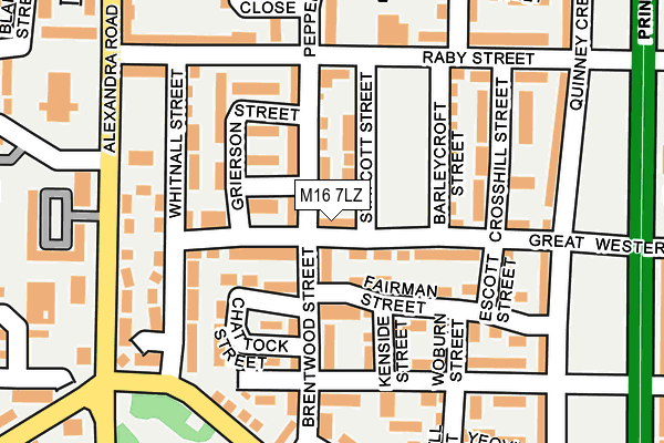 M16 7LZ map - OS OpenMap – Local (Ordnance Survey)