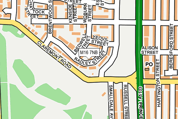 M16 7NB map - OS OpenMap – Local (Ordnance Survey)