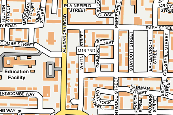 M16 7ND map - OS OpenMap – Local (Ordnance Survey)