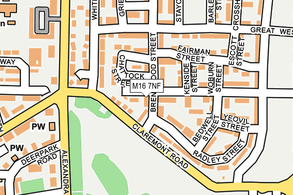 M16 7NF map - OS OpenMap – Local (Ordnance Survey)