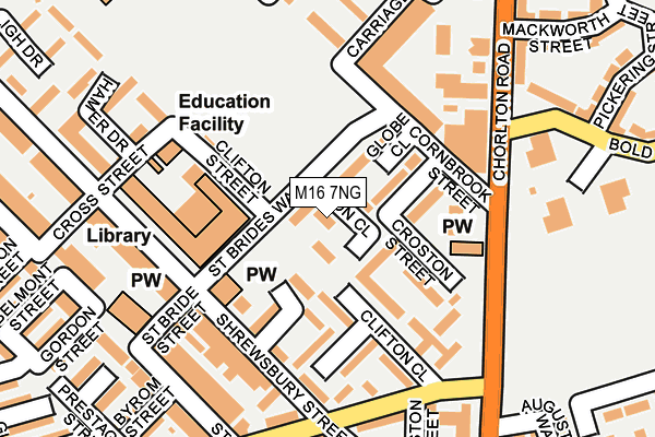 M16 7NG map - OS OpenMap – Local (Ordnance Survey)