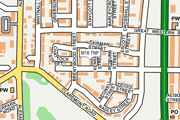 M16 7NP map - OS OpenMap – Local (Ordnance Survey)