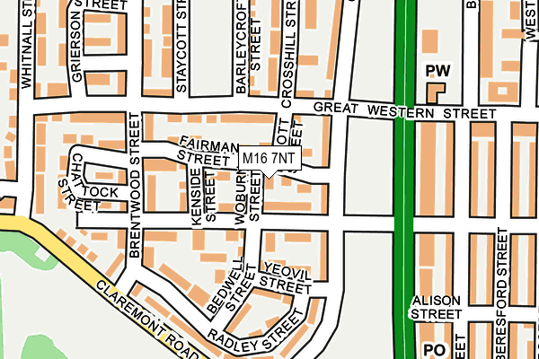 M16 7NT map - OS OpenMap – Local (Ordnance Survey)