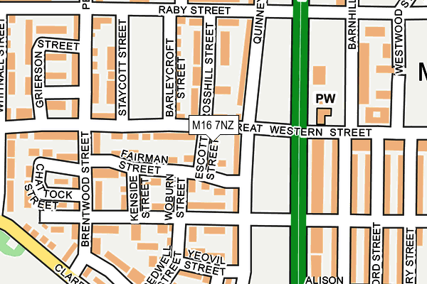 M16 7NZ map - OS OpenMap – Local (Ordnance Survey)