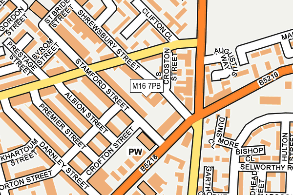 M16 7PB map - OS OpenMap – Local (Ordnance Survey)