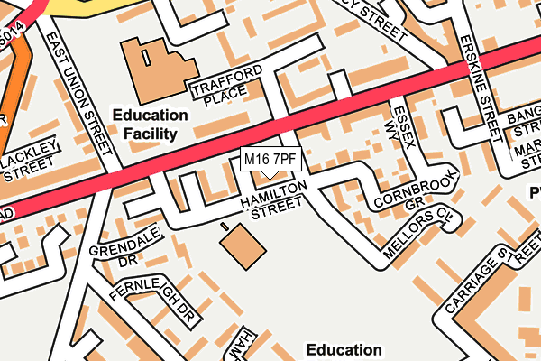 M16 7PF map - OS OpenMap – Local (Ordnance Survey)