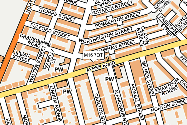 M16 7QT map - OS OpenMap – Local (Ordnance Survey)