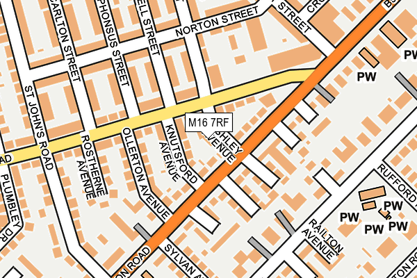 M16 7RF map - OS OpenMap – Local (Ordnance Survey)