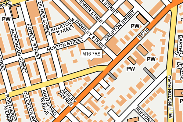 M16 7RS map - OS OpenMap – Local (Ordnance Survey)