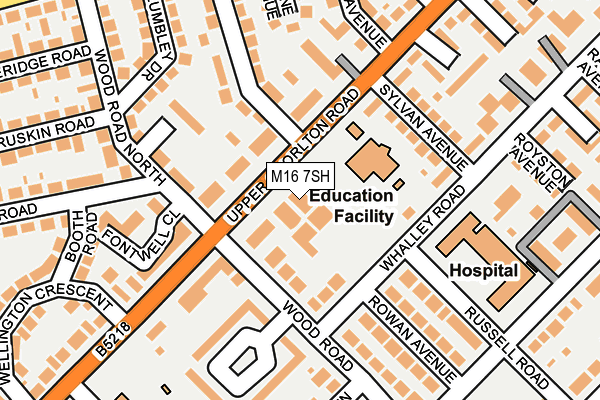 M16 7SH map - OS OpenMap – Local (Ordnance Survey)