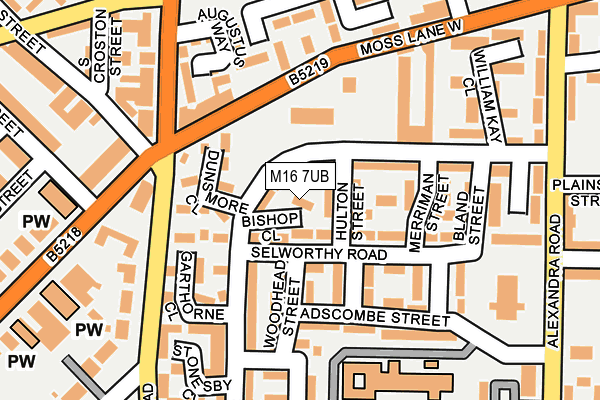 M16 7UB map - OS OpenMap – Local (Ordnance Survey)