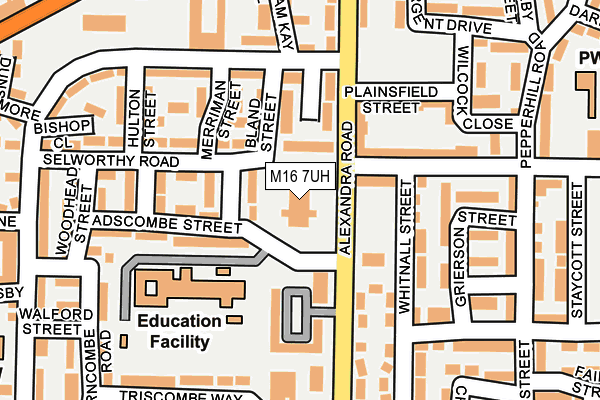 M16 7UH map - OS OpenMap – Local (Ordnance Survey)