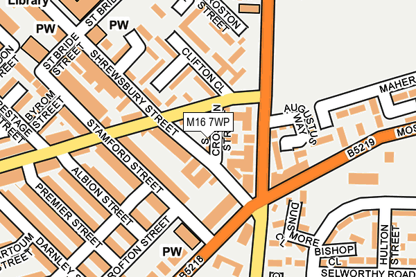 M16 7WP map - OS OpenMap – Local (Ordnance Survey)