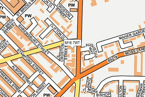 M16 7WT map - OS OpenMap – Local (Ordnance Survey)