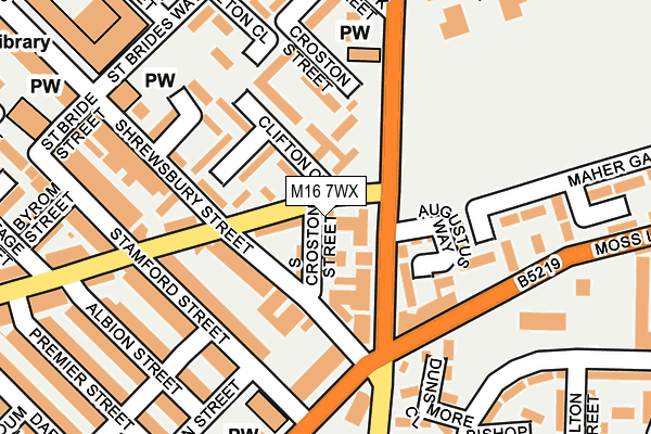 M16 7WX map - OS OpenMap – Local (Ordnance Survey)