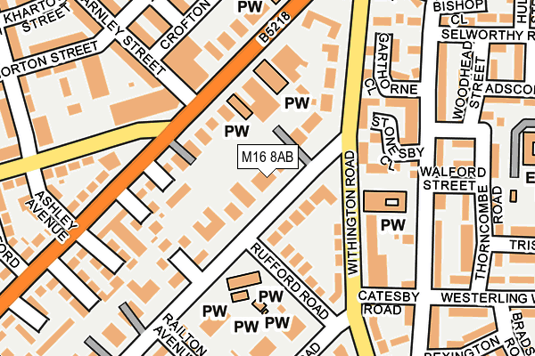 M16 8AB map - OS OpenMap – Local (Ordnance Survey)