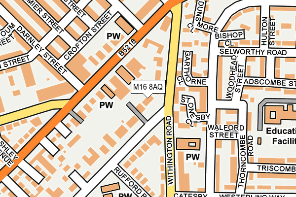 M16 8AQ map - OS OpenMap – Local (Ordnance Survey)