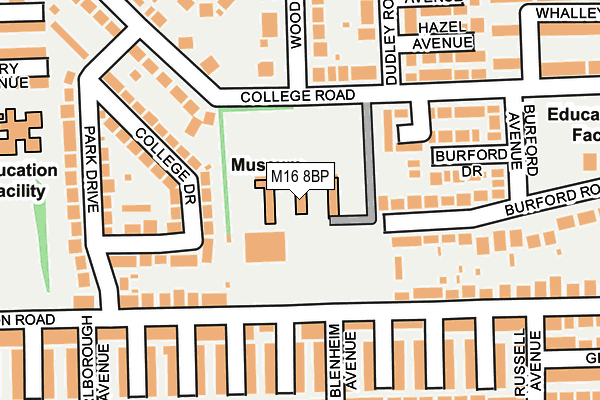 M16 8BP map - OS OpenMap – Local (Ordnance Survey)