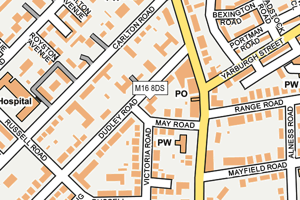 M16 8DS map - OS OpenMap – Local (Ordnance Survey)