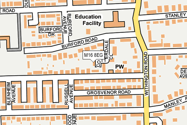 M16 8EG map - OS OpenMap – Local (Ordnance Survey)