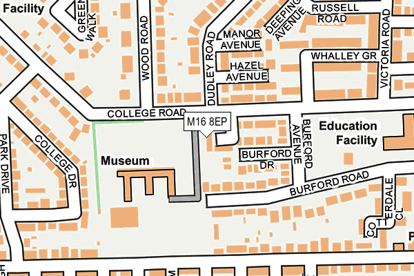 M16 8EP map - OS OpenMap – Local (Ordnance Survey)