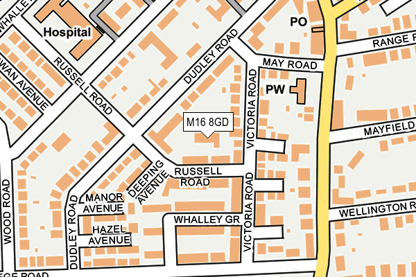 M16 8GD map - OS OpenMap – Local (Ordnance Survey)
