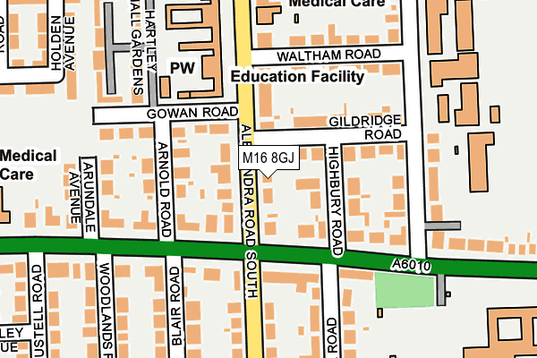 M16 8GJ map - OS OpenMap – Local (Ordnance Survey)