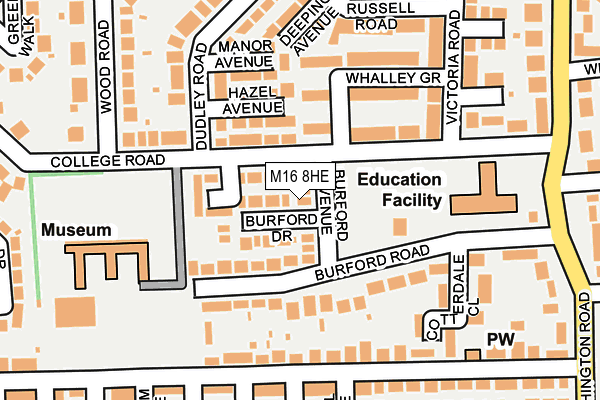 M16 8HE map - OS OpenMap – Local (Ordnance Survey)