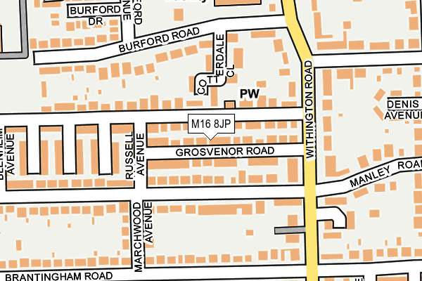 M16 8JP map - OS OpenMap – Local (Ordnance Survey)