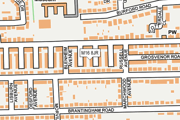 M16 8JR map - OS OpenMap – Local (Ordnance Survey)