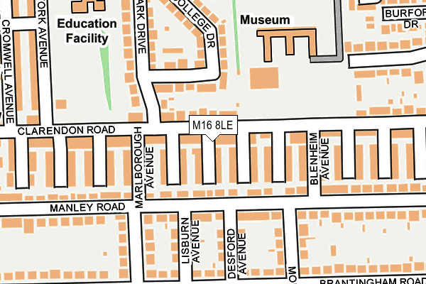 M16 8LE map - OS OpenMap – Local (Ordnance Survey)