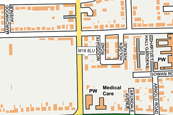 M16 8LU map - OS OpenMap – Local (Ordnance Survey)