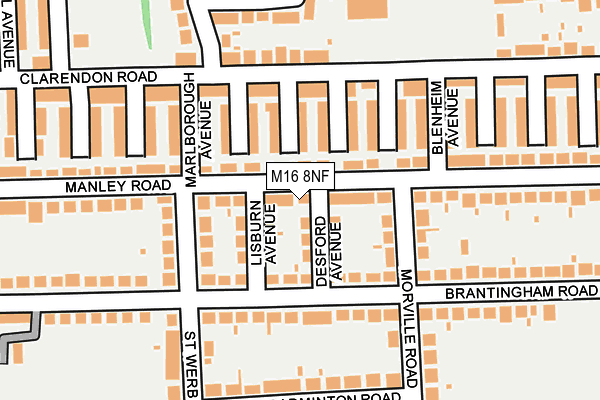 M16 8NF map - OS OpenMap – Local (Ordnance Survey)