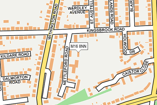 M16 8NN map - OS OpenMap – Local (Ordnance Survey)