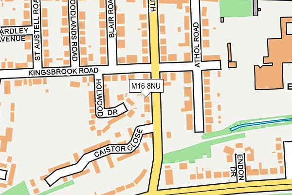 M16 8NU map - OS OpenMap – Local (Ordnance Survey)