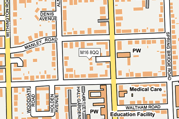 M16 8QQ map - OS OpenMap – Local (Ordnance Survey)