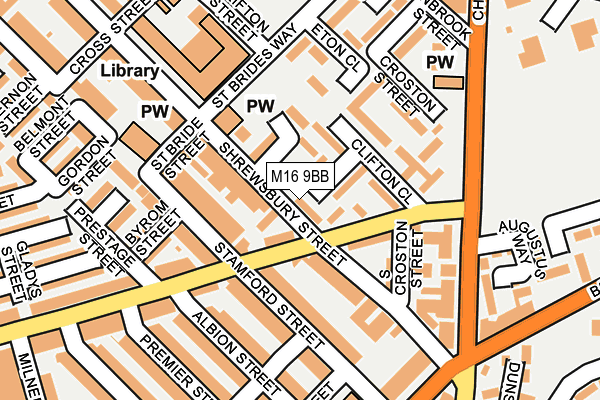 M16 9BB map - OS OpenMap – Local (Ordnance Survey)