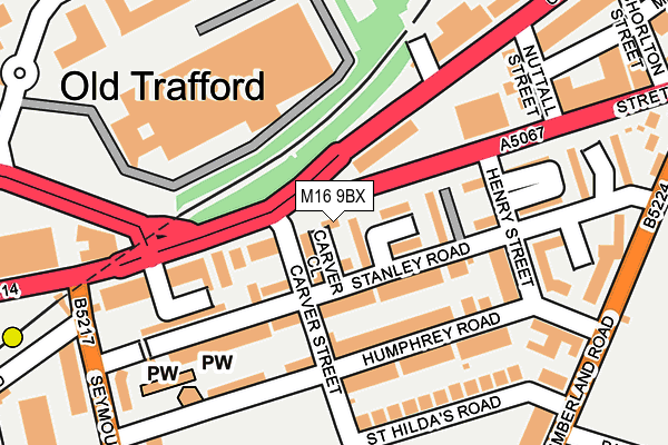 M16 9BX map - OS OpenMap – Local (Ordnance Survey)