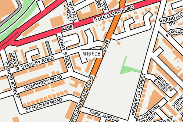 M16 9DB map - OS OpenMap – Local (Ordnance Survey)