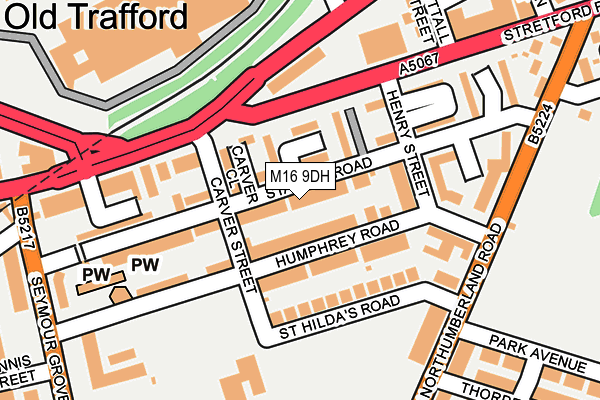 M16 9DH map - OS OpenMap – Local (Ordnance Survey)