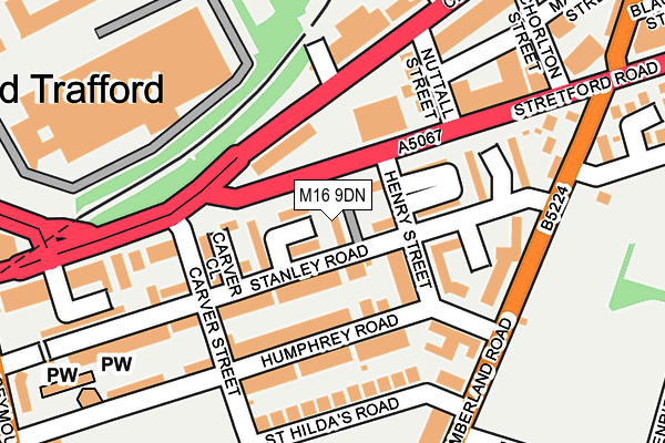 M16 9DN map - OS OpenMap – Local (Ordnance Survey)