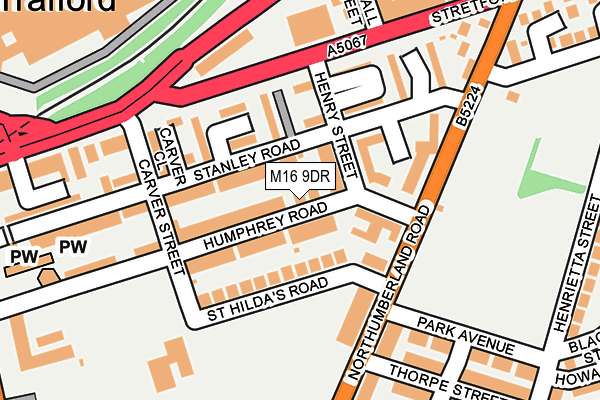 M16 9DR map - OS OpenMap – Local (Ordnance Survey)