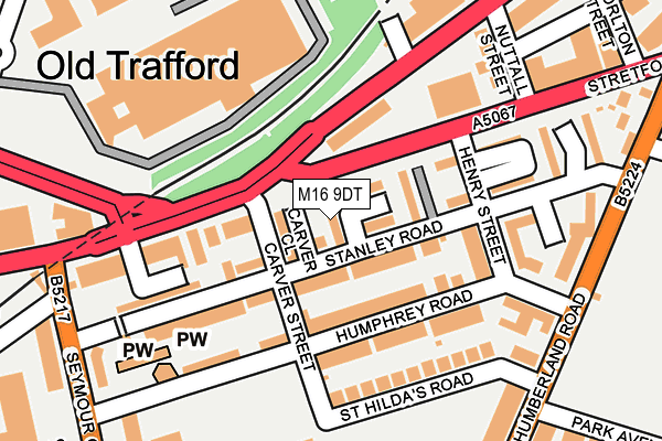 M16 9DT map - OS OpenMap – Local (Ordnance Survey)