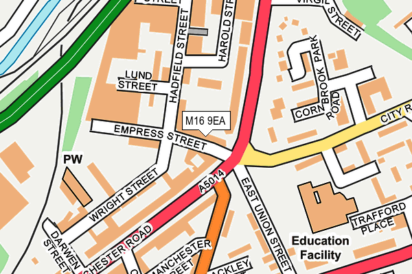 M16 9EA map - OS OpenMap – Local (Ordnance Survey)