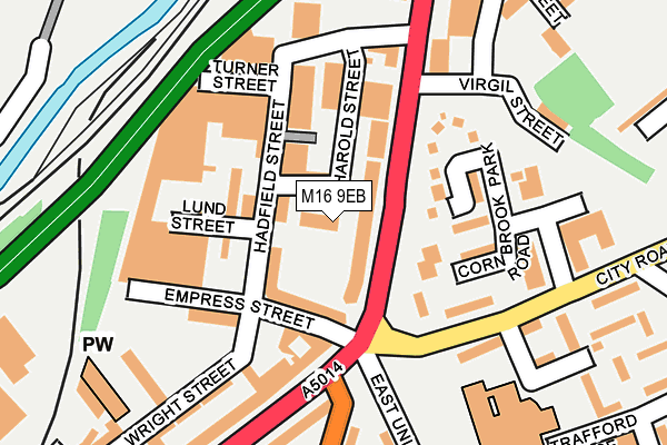 M16 9EB map - OS OpenMap – Local (Ordnance Survey)