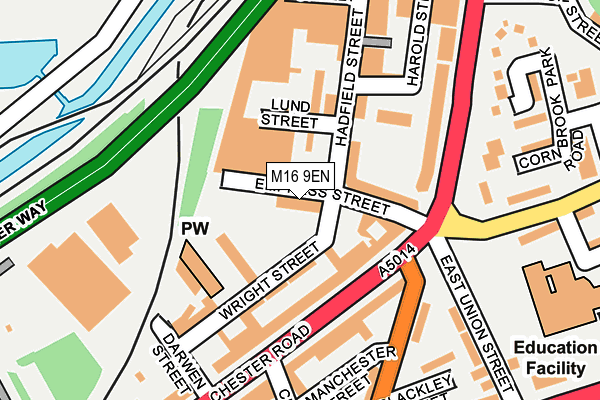 M16 9EN map - OS OpenMap – Local (Ordnance Survey)